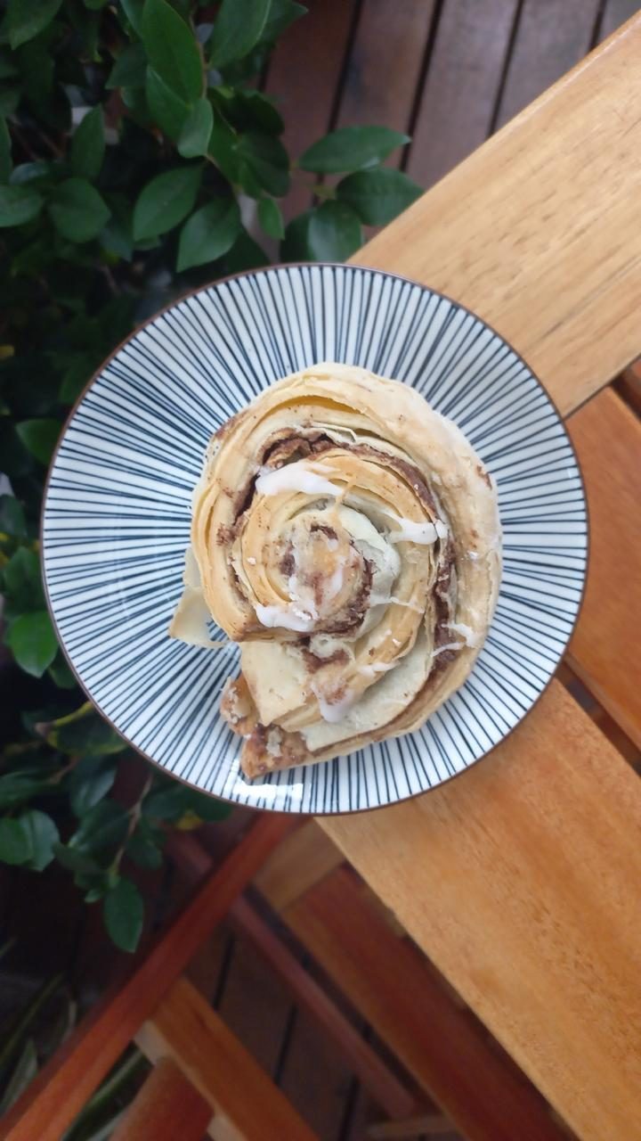 Rolls de canela recién glaseados